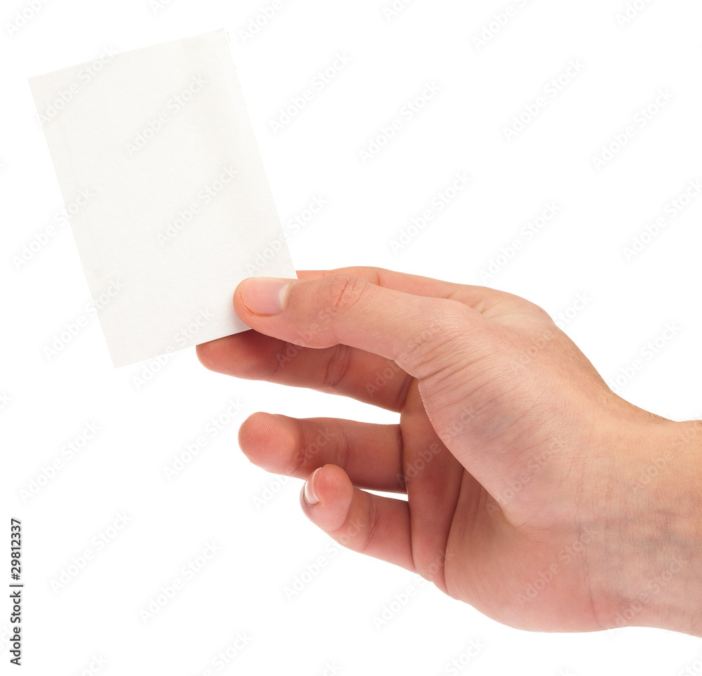hand holding a card hand holding a card
