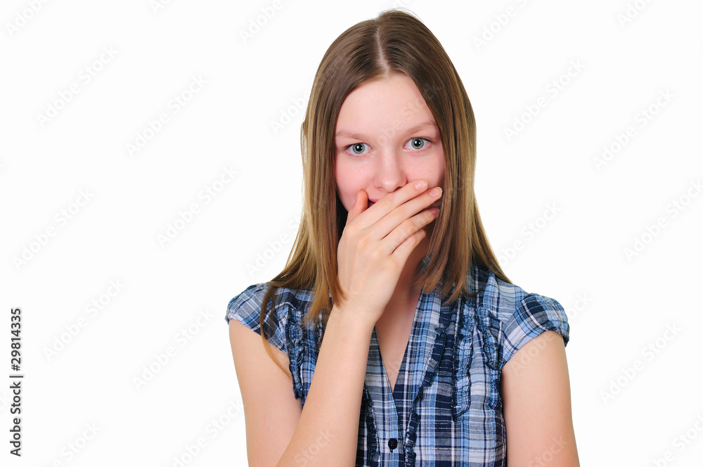 a teenage girl in studio