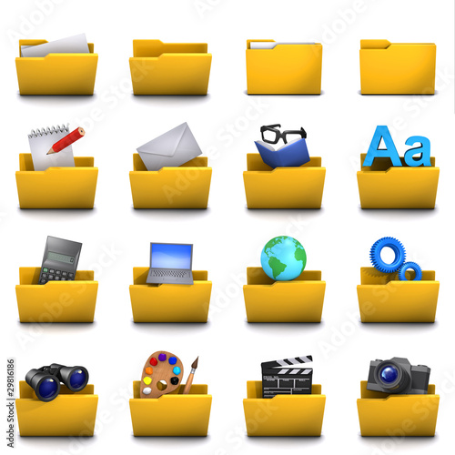 Folder icons traditional collection 1