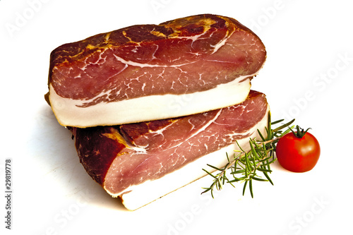 fresh tasty ham in detail