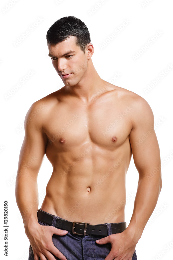 Healthy muscular young man. Isolated on white background. Healthy muscular young man. Isolated on white background.