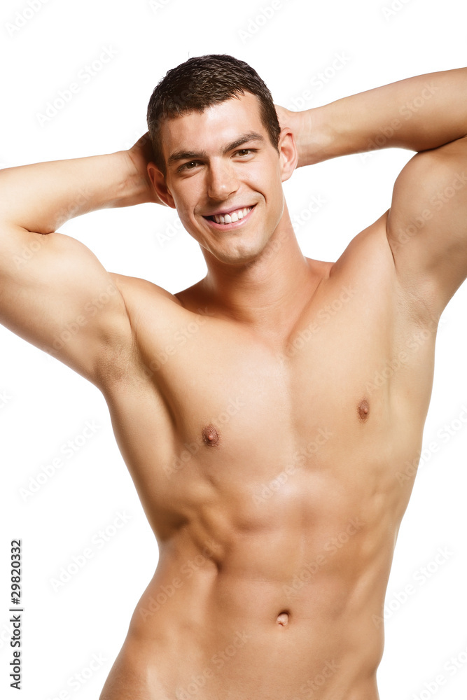 Healthy muscular young man. Isolated on white background. Healthy muscular young man. Isolated on white background.