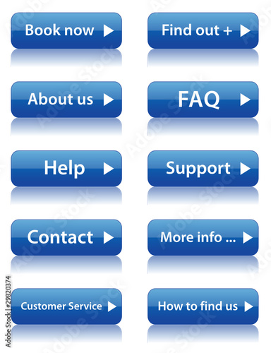 Frequently Used Web Buttons (website poster blue vector)