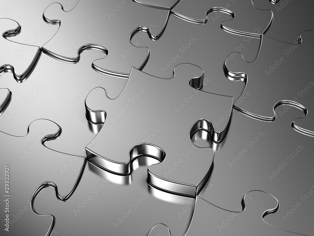 Blank metal jigsaw puzzle Stock Illustration | Adobe Stock