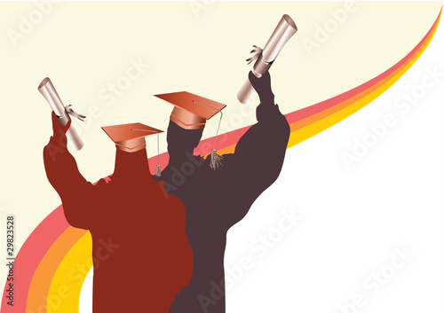 Graduates with mortar and certificate
