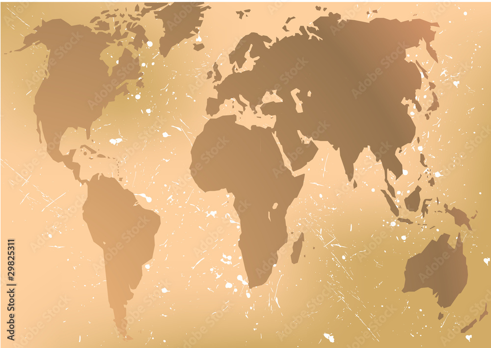 grunge, rustic world map Stock Illustration | Adobe Stock