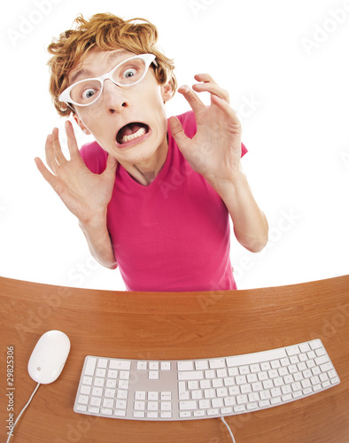 Obraz na plátne Shocked on line