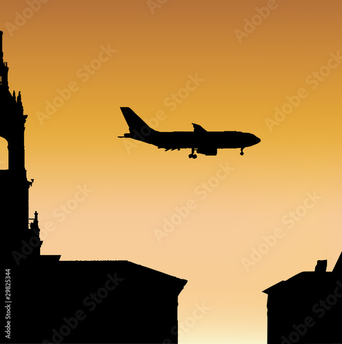 Plane at Sunset