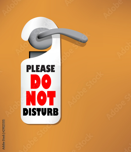 Wood door with a Do not disturb sign