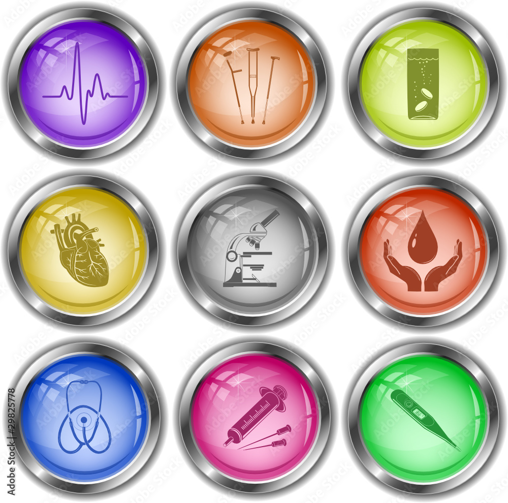 Vector icons of medical elements Vector icons of medical elements