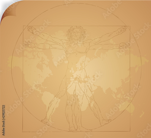 Leonardo da Vinci's vitruvian man in vector