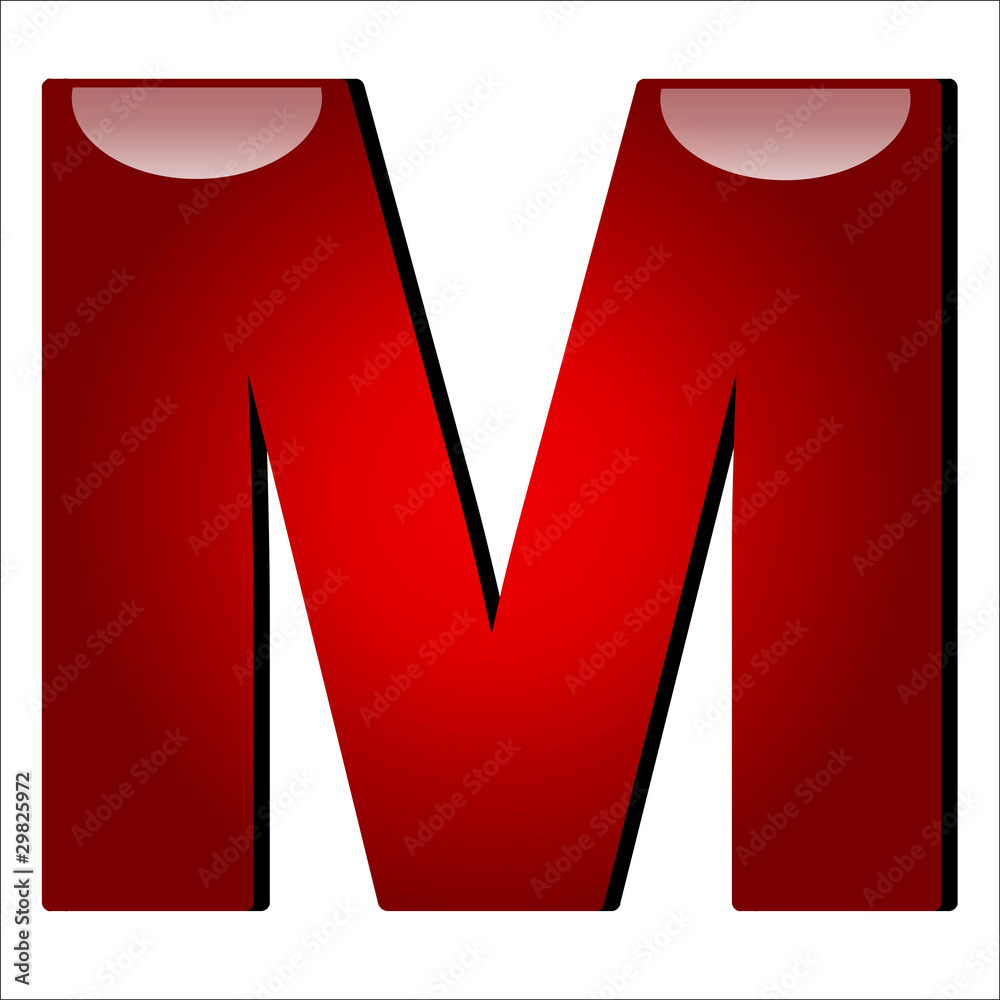 reflektierender Buchstabe M Adobe Stock