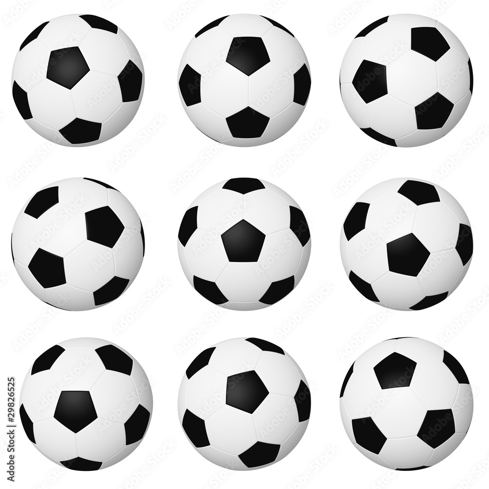 Different positions of soccer balls Different positions of soccer balls