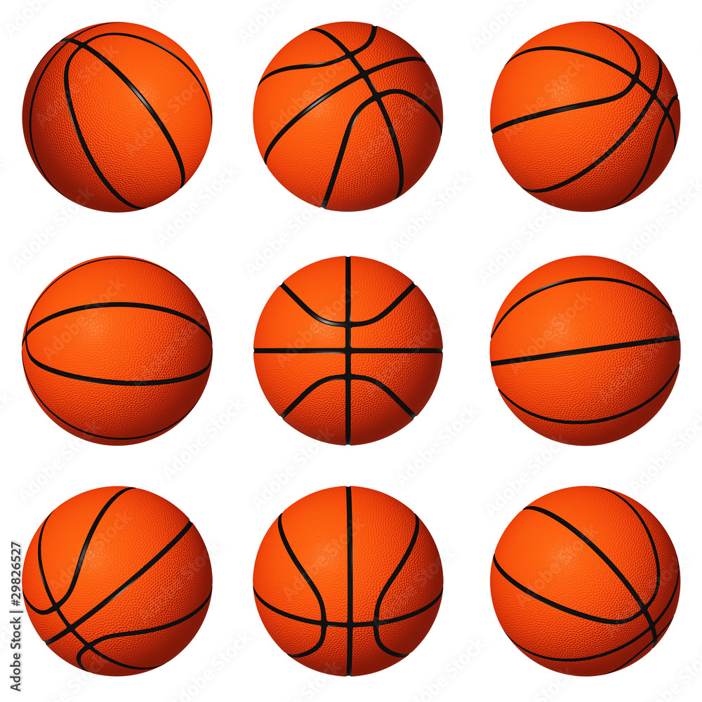 Different positions of basketballs