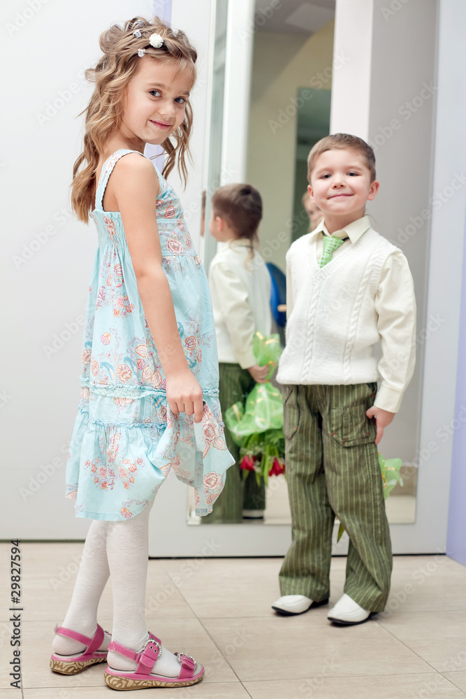 funny boy and girl on the date