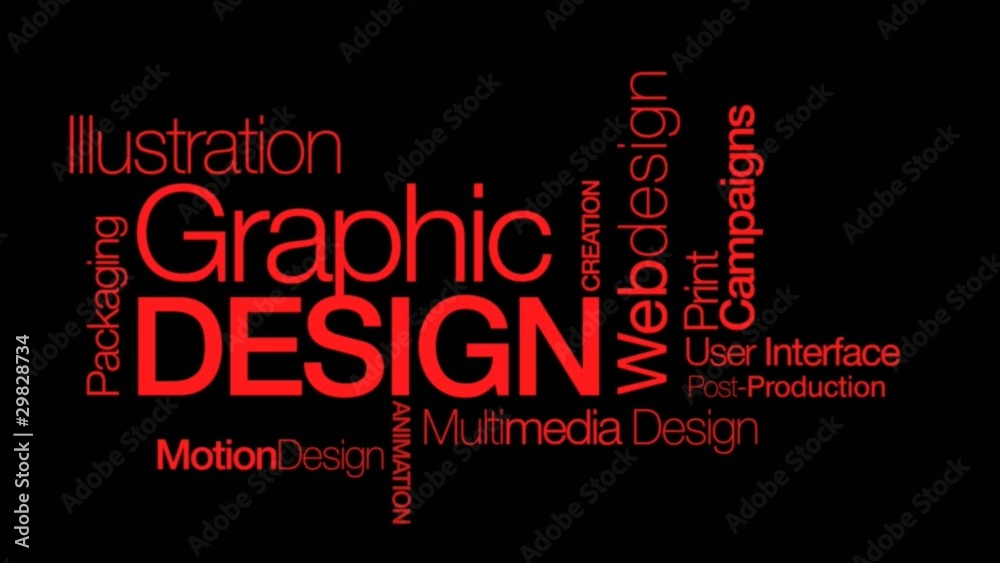 Graphic Design art tag cloud animation