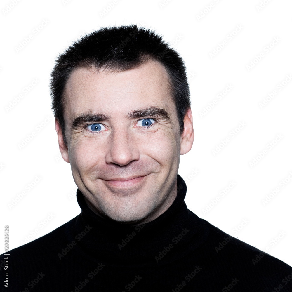 Obraz premium handsome caucasian man blue eyes smiling portrait