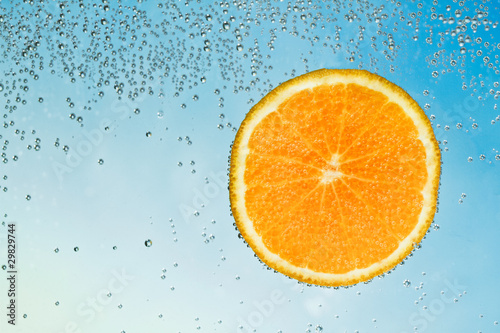 mandarine with bubbles