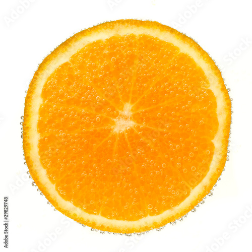 mandarine with bubbles