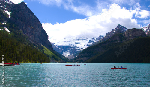Canoes on Lake Louise Banff National Park