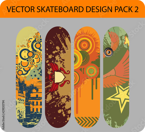 Skateboard vector design pack