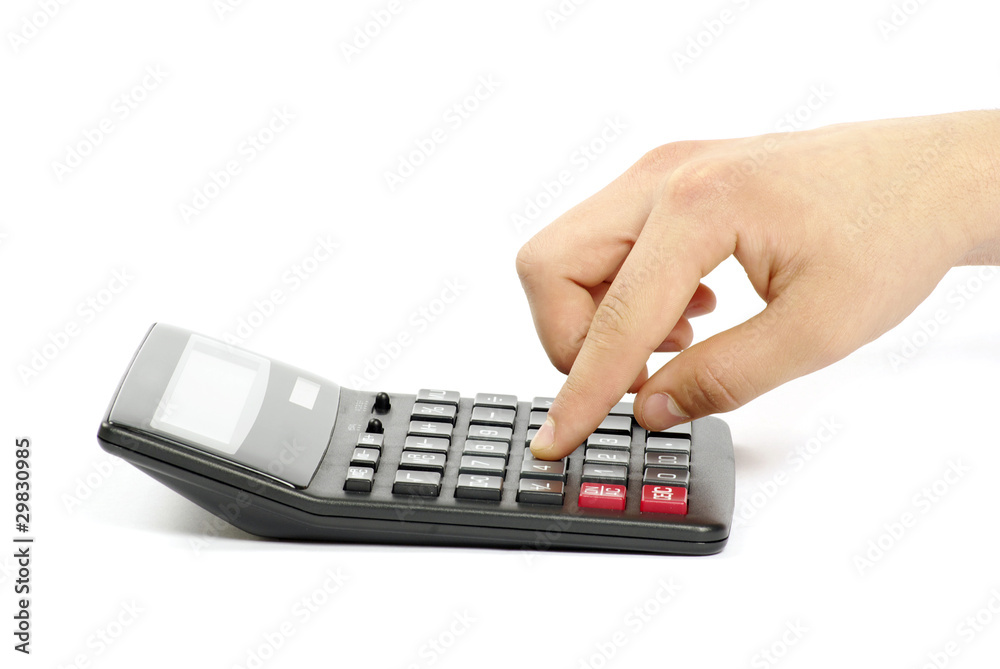 calculator with hand