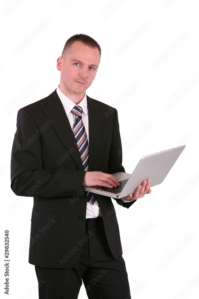 Young businessmanwith laptop