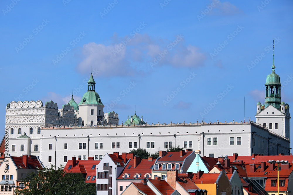 Szczecin, widok z trasy zamkowej na zamek