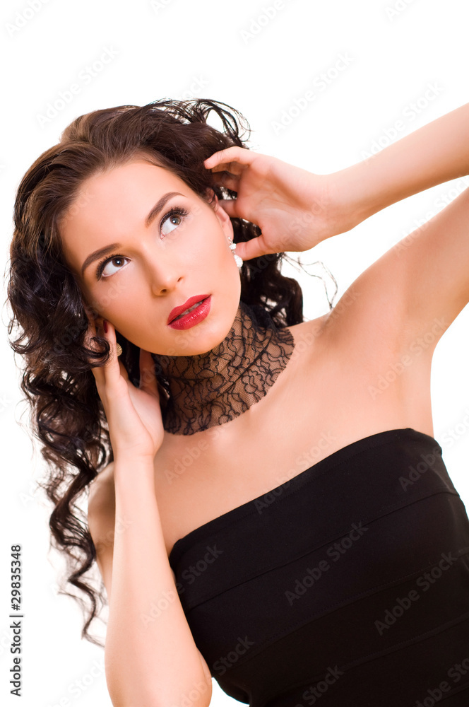 Obraz premium Portrait of young beautiful brunette woman