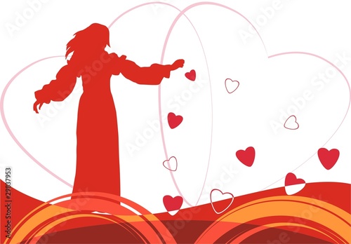 girl and hearts