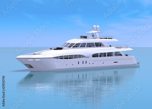 White pleasure yacht © 3ddock