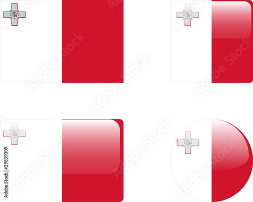 malta flag & buttons collection - vector