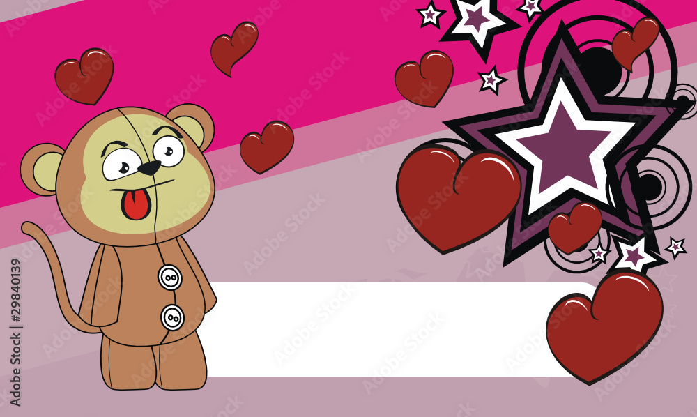 Fototapeta premium monkey baby cartoon valentine background