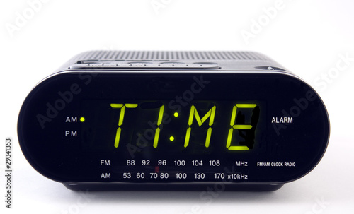 Clock Radio with the word TIME