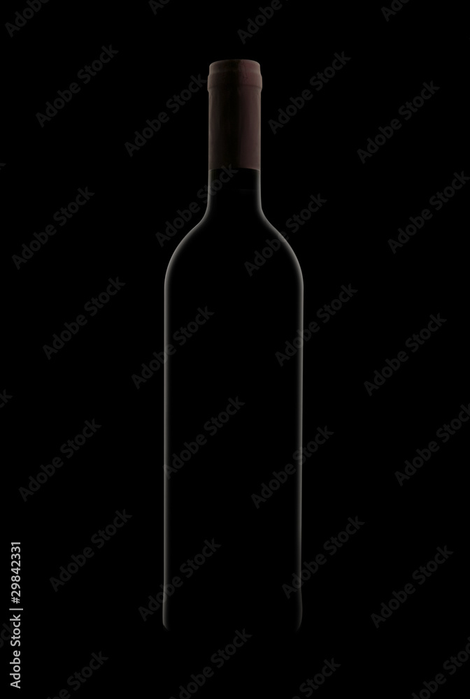 Red Wine Bottle On Black Background In Studio Red Wine Bottle On Black Background In Studio