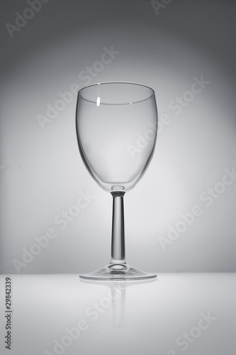 Empty Wine Glass On White Background In Studio