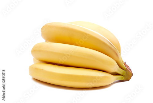 Bunch of bananas on white