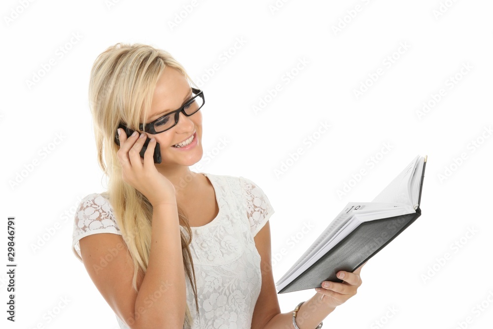 Pretty Blond Talking on Mobile Phone Pretty Blond Talking on Mobile Phone