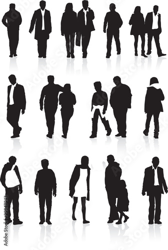 people silhouette set