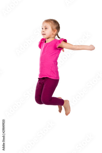 Beautiful girl jumping
