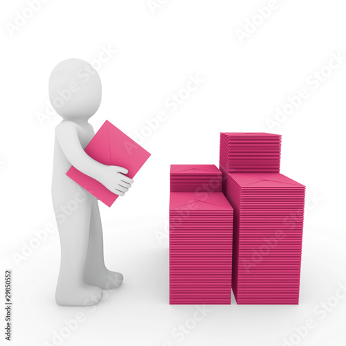3d human letter mailbox pink