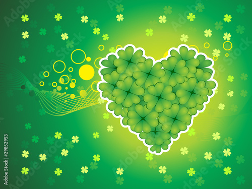 abstract st patrick's clover heart