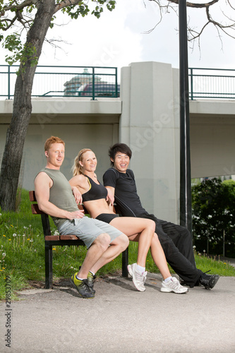 Portrait of laughing friends