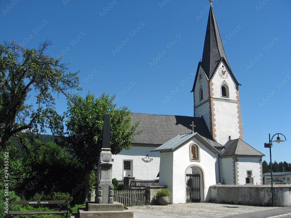 medieval church in a village