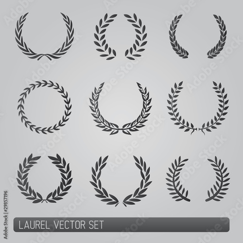 Laurel wreath vector Set