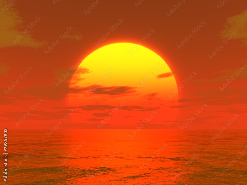 Fototapeta Zachód słońca nad morzem
