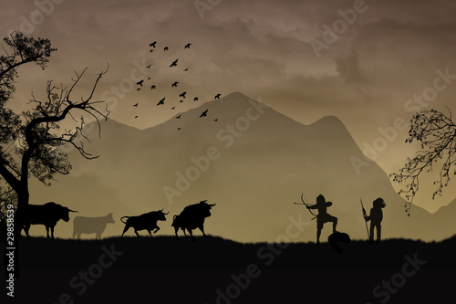 hunting buffalo