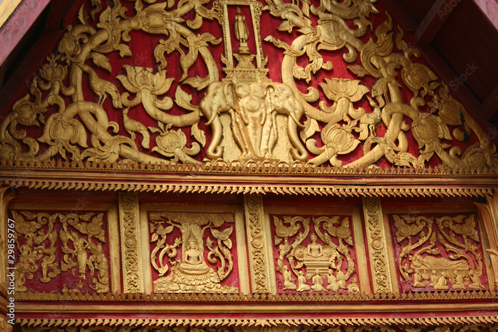 Temple roof in Laos.