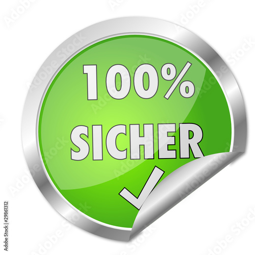 Button 100 % Sicher grün