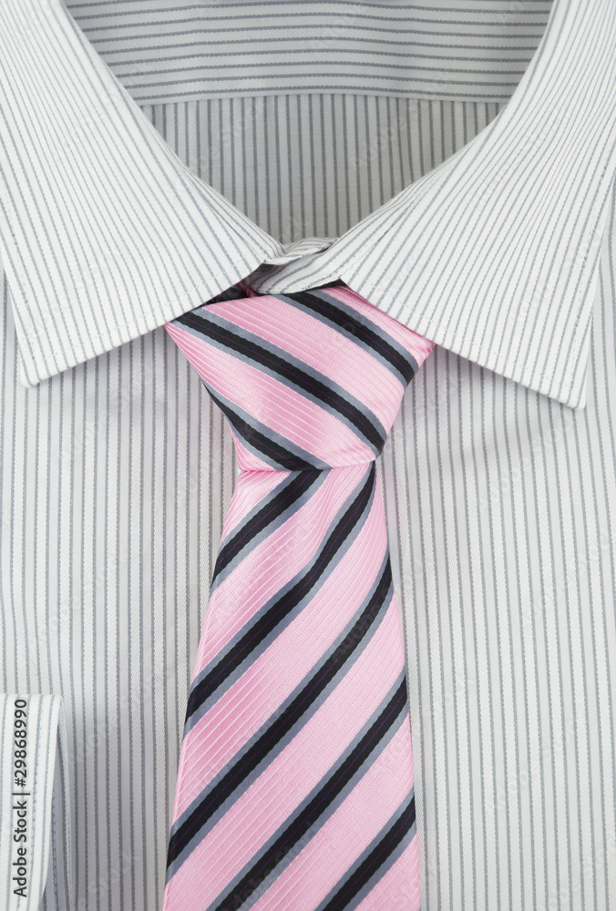 New shirt with striped silk necktie New shirt with striped silk necktie